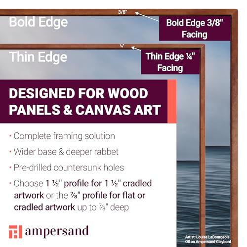 Ampersand Floaterframe for Wood Panels, 7/8 Inch Depth, Thin, 12x16 Inch, Maple (FTHIN781216M) - color: Maple Thin, size: 12"x16"