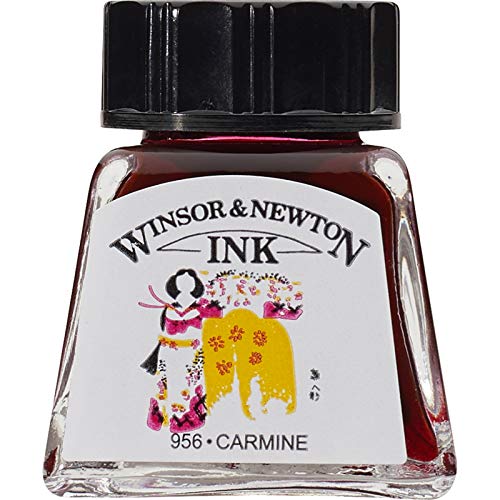 Winsor & Newton Drawing Ink, 14ml Bottle, Carmine - color: Carmine