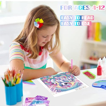 Cartoon Diamond Art Painting Kits for Kids with Frame Ages 4-8-12 (7x7 in) - color: CC110
