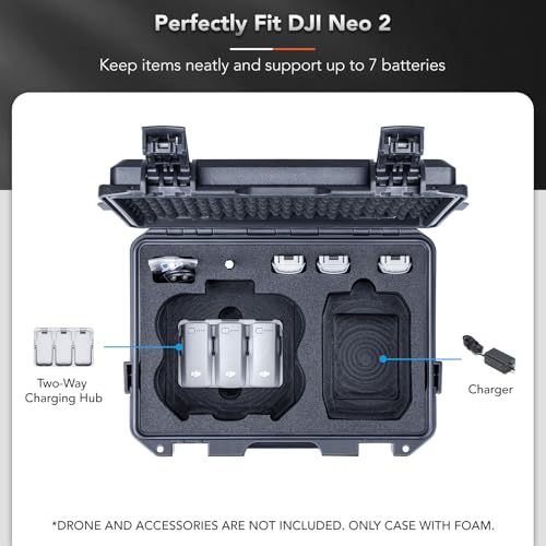 Lykus Titan N200 Waterproof Hard Case for DJI Neo 2 and RC-N3 Controller - size: Hard Case