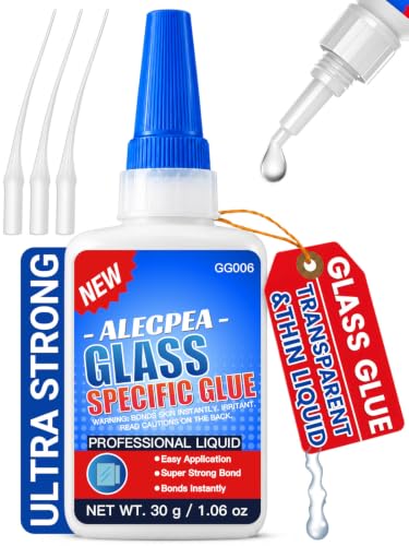 ALECPEA Glass Glue Clear, 30g Thin Super Glue for Glass with 3 Droppers - color: Glass Glue