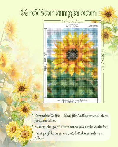 forever young Flowers Small Diamond Art Kits, 5x7 Inch Canvas - color: Flower