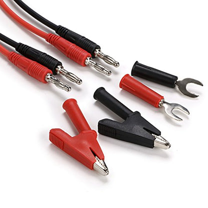 Sumnacon 4 in 1 Banana Plug Alligator Clip Pure Copper Fork Test Lead - size: 3.3 ft
