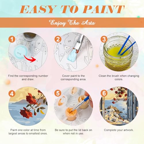Kalonyth Window View Paint by Numbers Kit for Adults, 16x20 inch, No Framed - color: OP-US04