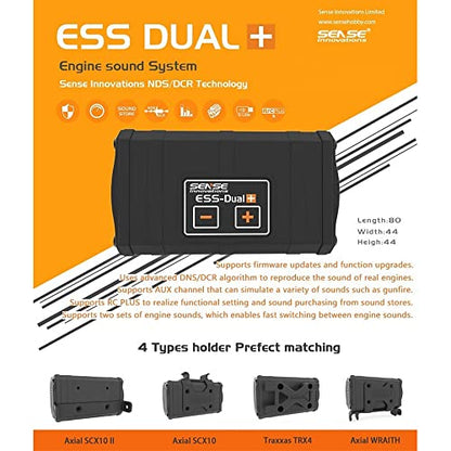 ESS Dual Engine Sound Simulator System for Axial SCX10/SCX10 II Traxxas TRX4 Axial Wraith (Dual+Engine)