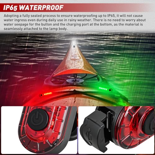 Nilight Marine Boat Navigation Light 4PCS Red Green White Four Modes Lamp - color: 5LED Navigation Light-4Pcs