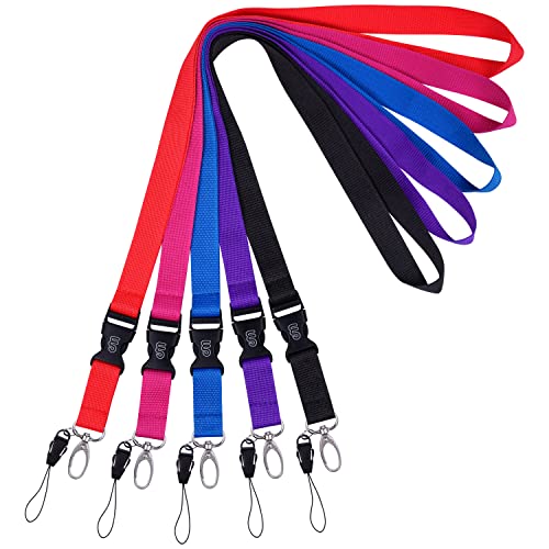 Wisdompro Office Lanyard, 5 Pack 23 inch Neck Strap Lanyards - 5 Colors - color: 5pack Assortedcolor