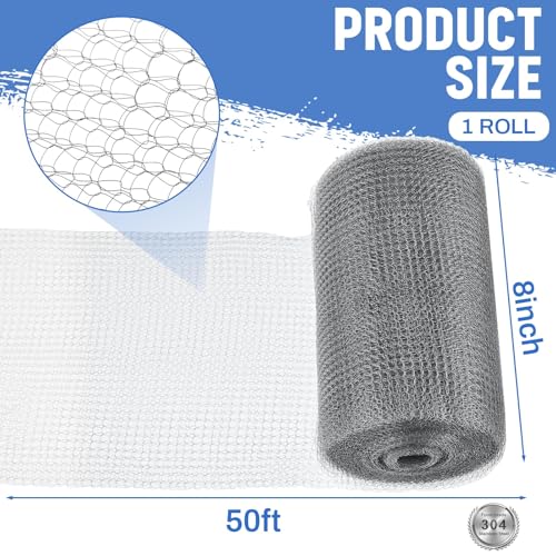 8 Inch X 50 ft Stainless Steel Mesh Rodent Control for Slugs - size: 8 Inch x 50 ft