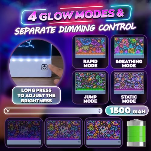 16-Inch LED Drawing Board Rechargeable; Fun Birthday Gift - color: Blue