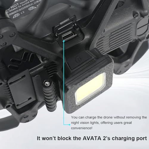 Rechargeable Night Flying Light for DJI AVATA 2, LED Navigation Light with 3-Mode& 180° Adjustment Night Flights Drone Protection Safety Flight