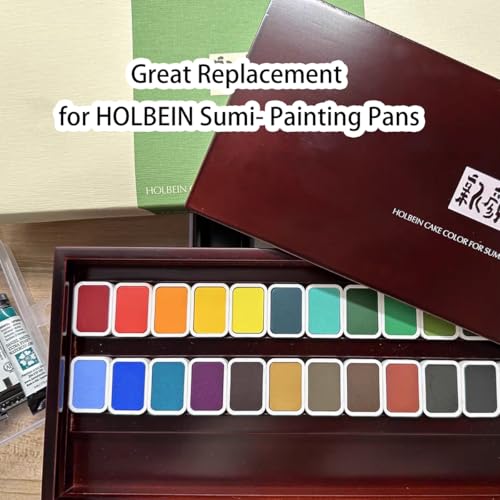 FCLUB 54PCS 2.5ml Refillable Watercolor Pans Empty Compatible with Holbein - color: White, size: 54 Pieces 2.5 ml Pans