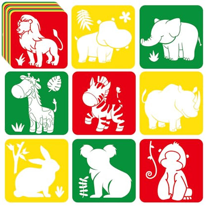 36pcs Animal Drawing Stencils for Kids 8 Inch Sidewalk Chalk Stencils - style: Animals