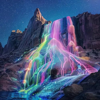 Rainbow Waterfall Diamond Painting Kit for Adults,Fantasy Diamond Art Kit - color: KM1313-1