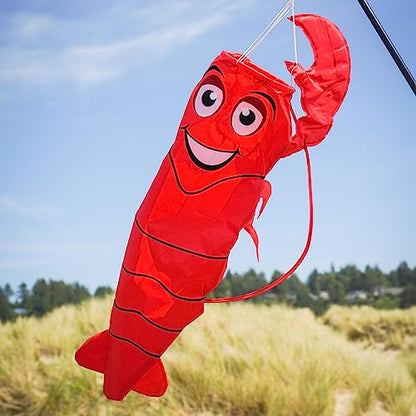 In the Breeze 5010 — 3D Lobster Windsock — Hanging Outdoor Beach Decoration for Homes, Gardens, Yards - style: Lobster