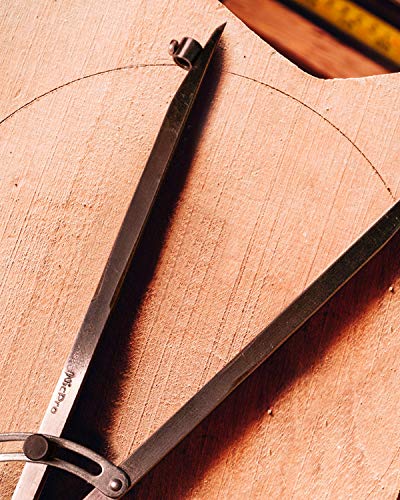 Nicpro 12 Inch Compass for Woodworking with Wing and Pencil Holder, Professional Carpenter Pencil Compass Great for Geometry, Drawing, Drafting