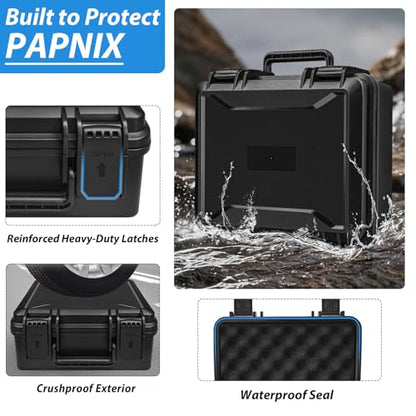 Hard Case with Foam, Interior- 11.4” x 9.8" x 5.7”, Waterproof Hard Case with Customizable Foam for Test Instruments Compact Cameras and Tools