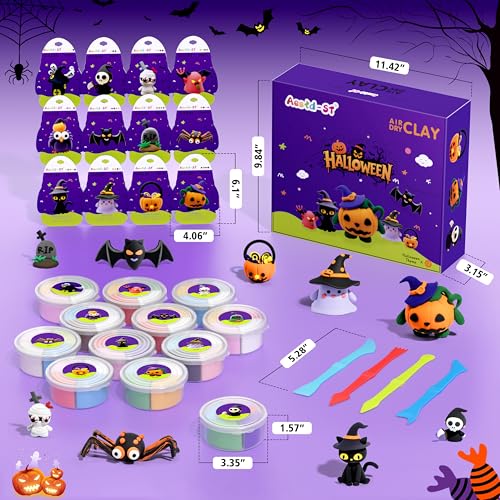 Aestd-ST Air Dry Clay Kit, DIY Halloween Crafts, Modeling Clay for Kids