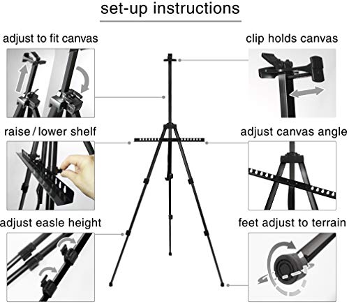VViViD Aluminum Adjustable Light-Weight Portable Display Easel w/Black Nylon Carrying Case (64") - size: 64"
