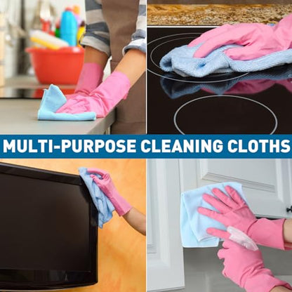 TEAWOO Microfiber Towels Bulk-400 Pack, Cleaning Cloths - color: 5 Colors, size: 400 Pack