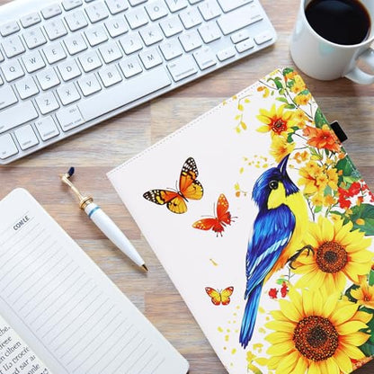 Universal 10 10.1 11 Inch Android Tablet Case Cover with Hand Strap - color: Sunflower Bird