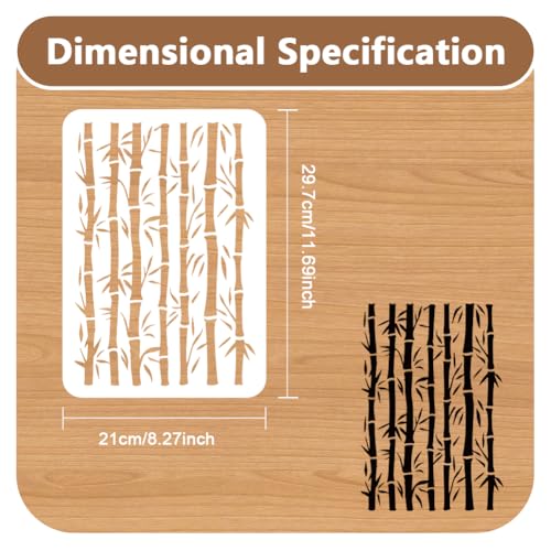 Single Bamboo Branch DIY Painting Stencils for Wall Home Decor - style: Bamboo