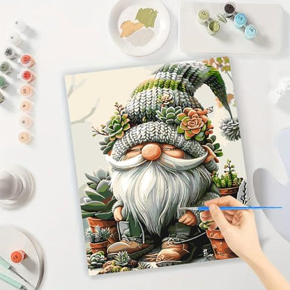 BYGFHLYW Easy Gnome Paint by Numbers Kit for Adults Beginner 16x20 in - color: PB13-1