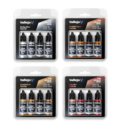Vallejo - Ancient Copper Set, True Metallic Metal, 4 Bottles x 0.6 fl.oz. - color: Ancient Copper