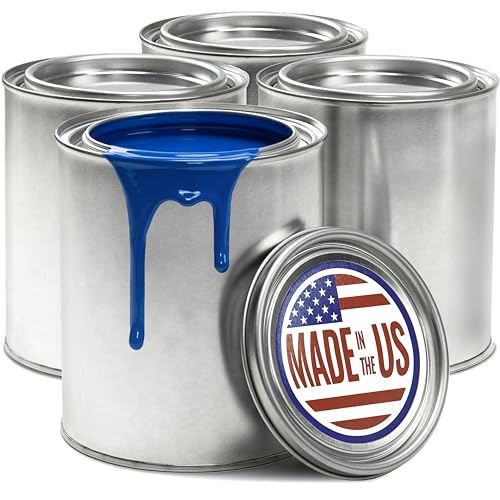 Stock Your Home 1 Quart Unlined Metal Paint Cans with Lids (4 Pack), Empty Quart Paint Cans for Storage, Mixing, Touch Ups and Crafts - Made in USA, Metal Buckets with Friction Fit Lids - size: 4 Pack