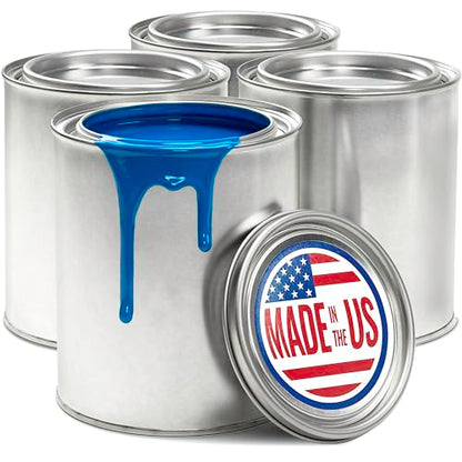 Stock Your Home 1 Quart Unlined Metal Paint Cans with Lids (4 Pack), Empty Quart Paint Cans for Storage, Mixing, Touch Ups and Crafts - Made in USA, Metal Buckets with Friction Fit Lids - size: 4 Pack