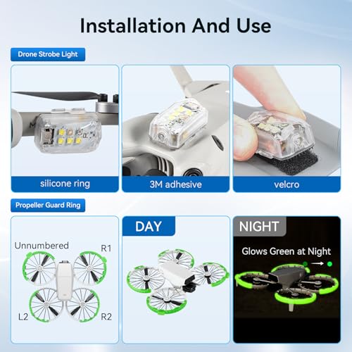 DJI Flip Drone (RC2) with 128GB MicroSD Card, Propeller Guard, Strobe Light