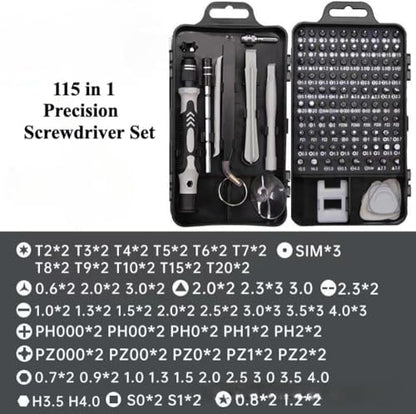 115-in-1 Precision Computer Screwdriver Kit, Laptop Screwdriver Sets with 98 Magnetic Drill Bits, Computer Accessories, Electronics Tool Kit Compatible for Tablet, PC, Phone, PS4 Repair - color: Gray1