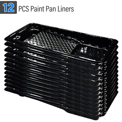 Great Andrew 4 Inch Paint Tray Liner, 12 Pcs Disposable Plastic Paint Tray - size: 12 Pack, 4 Inch