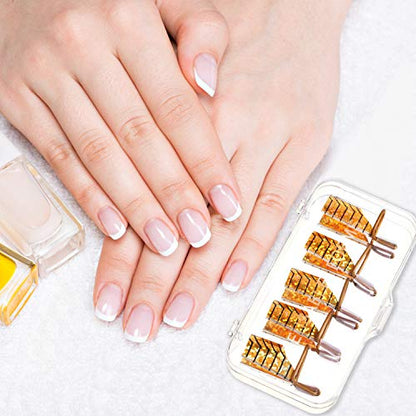 Blulu 20 Pcs Nail Extension Forms, Reusable UV Gel Guides, Gold, Silver - color: Gold, Silver