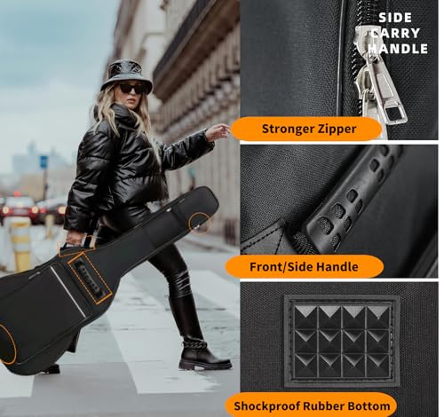 Bass Guitar Case 0.35" Thick Padding,600D Waterproof for Gigs Travel - size: Bass Bag
