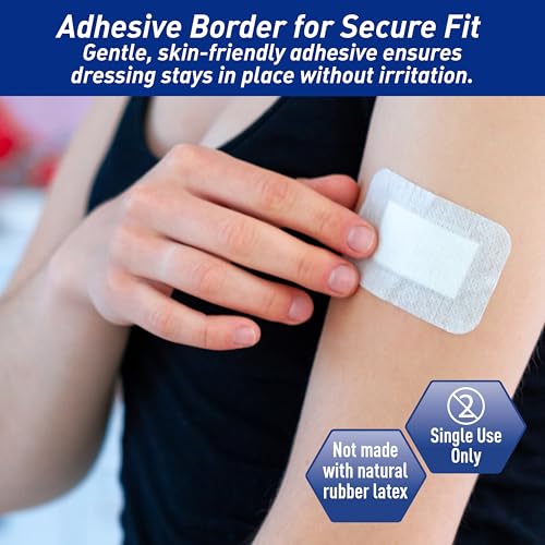 MED PRIDE Sterile Bordered Gauze Island Dressing,2x3.5 in,50-Count - size: 2'' x 3.5''