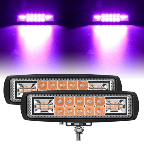 Nilight 2 PCS 6 Inch 60 W Purple LED Light Pods Spot Flood Combo Beam - color: 60W Led Pods 2Pcs Purple