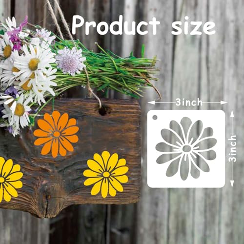 60 Pack Flower & Butterfly Stencils, 3 Inch Reusable Templates for Wood