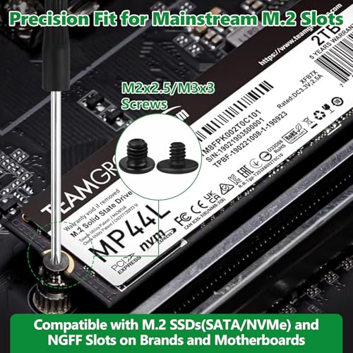 30Pcs M.2 SSD Screws NVMe Standoff Kit for Asus MSI Gigabyte,Black - color: 30 Pcs Black M.2 Screw