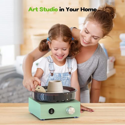 Mini Pottery Wheel for Kids, Beginners, Adults, All-in-one Kit - size: 6inch