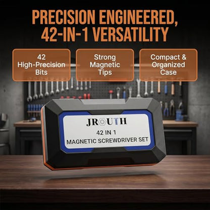 42-in-1 Magnetic Screwdriver Set, T-Handle Ratcheting Bits for Repair - size: 42-IN-1-Pro