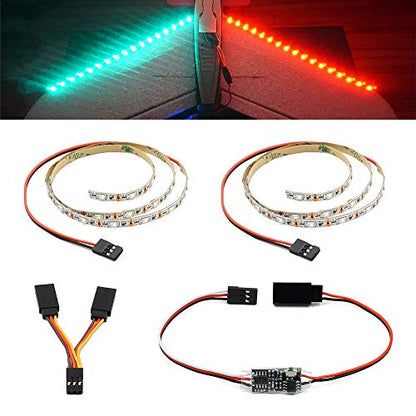 Remote Controlled LED Light Strip for RC Fixed Wing Airplane Flying Wing Plane AR Wing Drone Model Car Truck - size: 50 cm