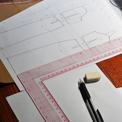 YLaziion 12" Acrylic L-Square Sewing Ruler, Right Angle Quilting Tool - style: 12" L-Square Ruler
