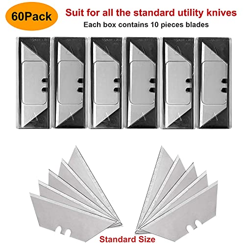 Vickay 60 Pack Utility Knife Blades, SK5 Box Cutter Blades, Razor Blades - color: Silver, size: 60 Pack