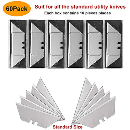 Vickay 60 Pack Utility Knife Blades, SK5 Box Cutter Blades, Razor Blades - color: Silver, size: 60 Pack