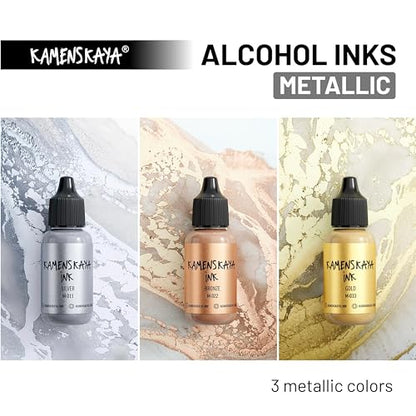 Kamenskaya Alcohol Ink Set with Alcohol Ink Paper