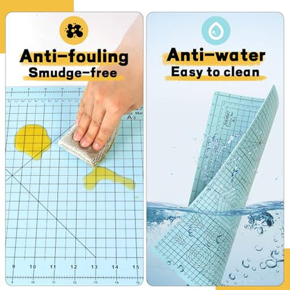 Self Healing Cutting Mat 18" x 12", A3 Double-Sided for Sewing & Quilting - color: Aqua Blue, size: A3:18‘’x12‘’