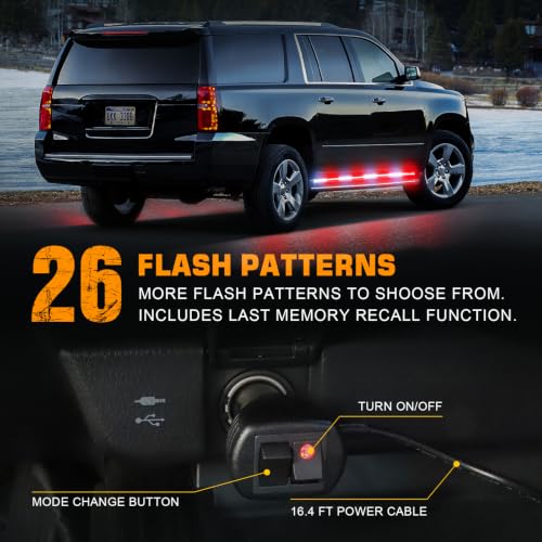 XRIDONSEN 2PCS 70 inch Running Board Lights 864 LED Strobe Lights - color: Red/White