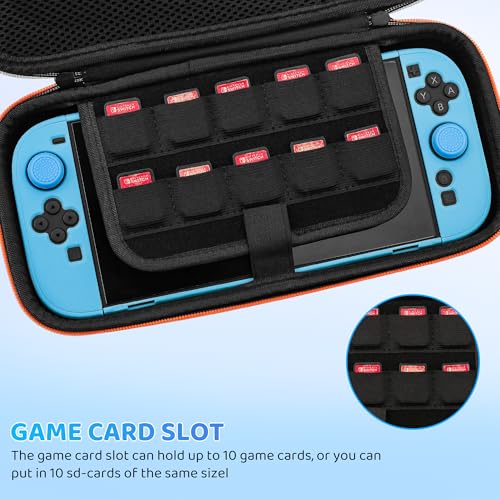 PAWDIARY Blue Switch 2 Carrying Travel Bag Accessories, with Hardshell PC Case Dockable Compatible with Nintendo Switch 2 2025 Console, HD Screen Protector and 2 Thumps Caps - color: Blue