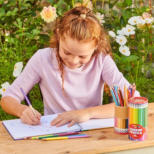 eeBoo Rainbow Spiral Bound Sketchbook, 80 Pages, 9.5" x 7.5" - style: Rainbow