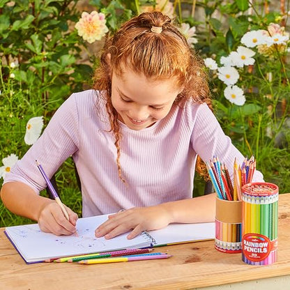 eeBoo Rainbow Spiral Bound Sketchbook, 80 Pages, 9.5" x 7.5" - style: Rainbow